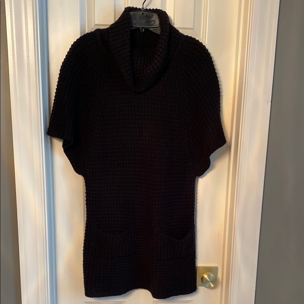 Black Knit Short Sleeve Sweater